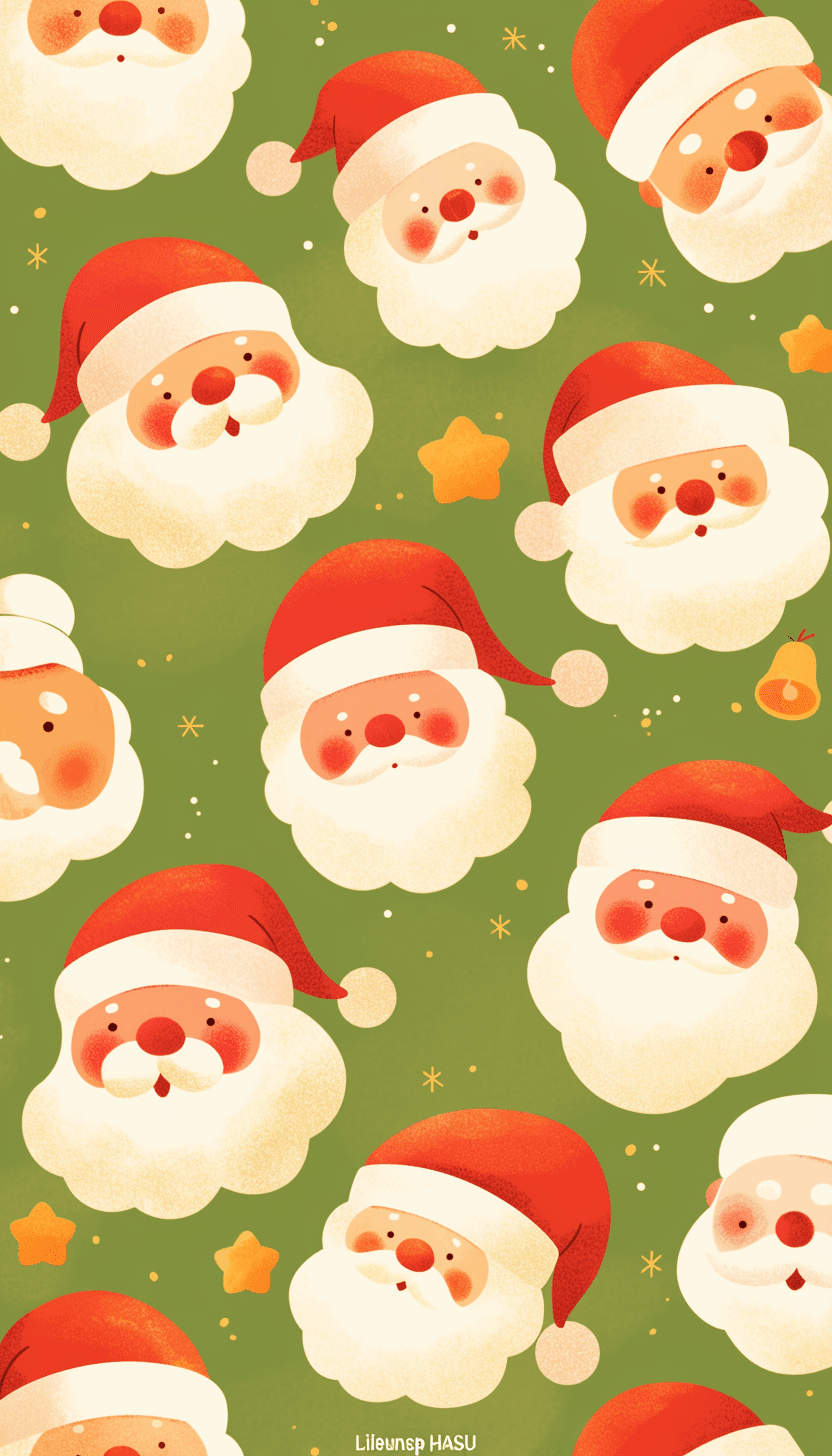 Christmas Santa Silver original repeating artwork