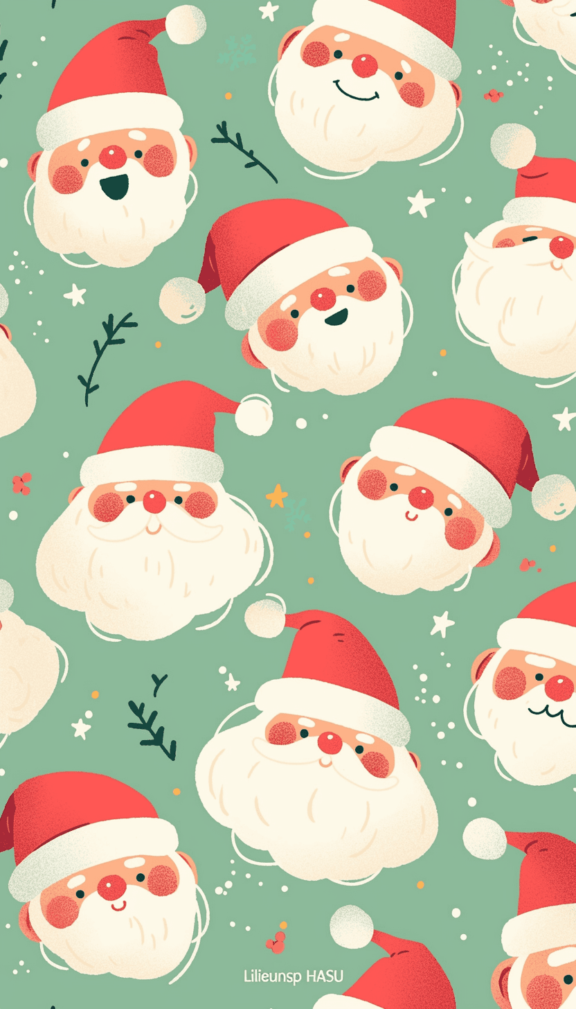 Christmas Santa Sunlit original repeating artwork