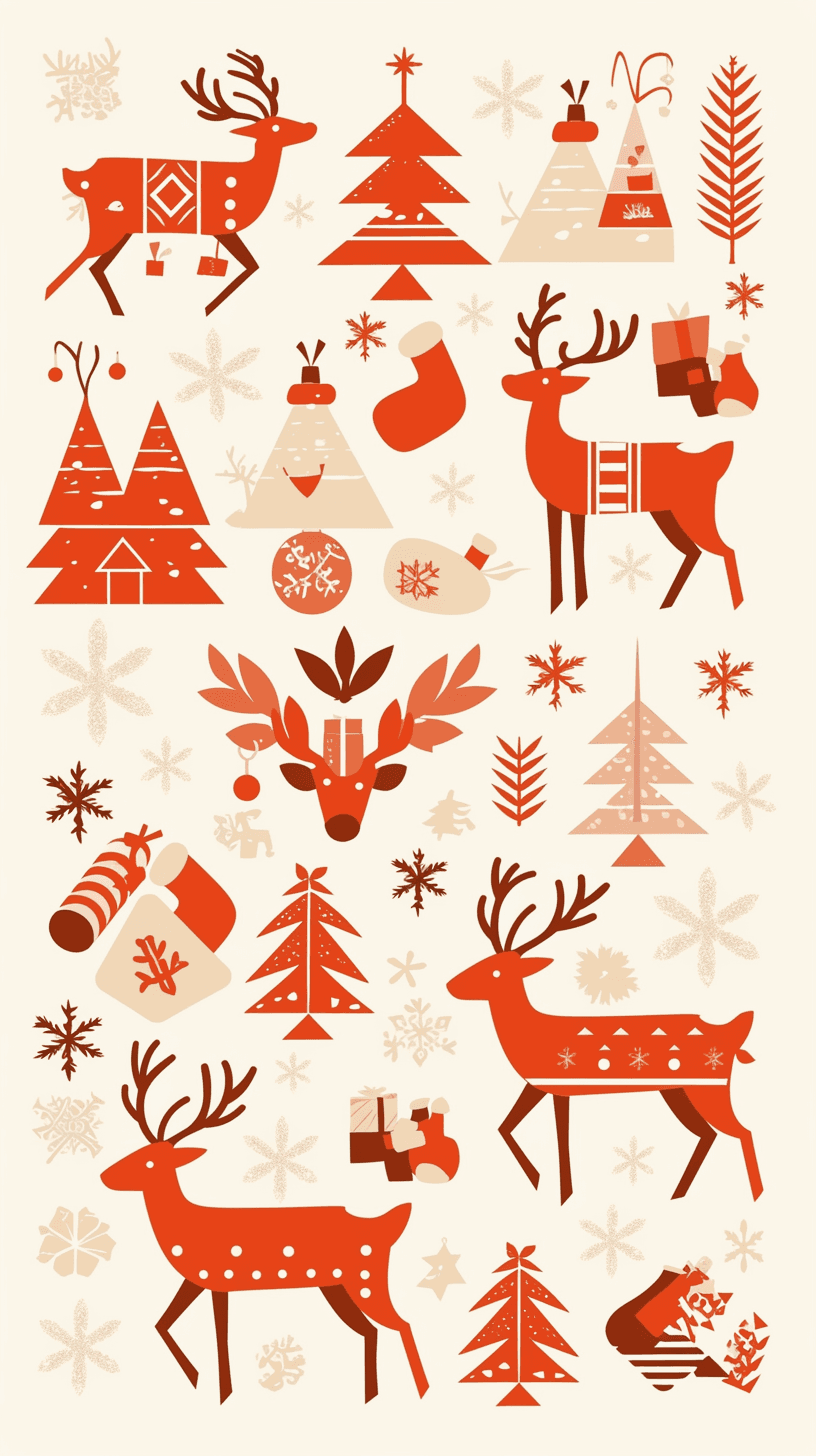 Christmas Reindeer Rush original repeating artwork