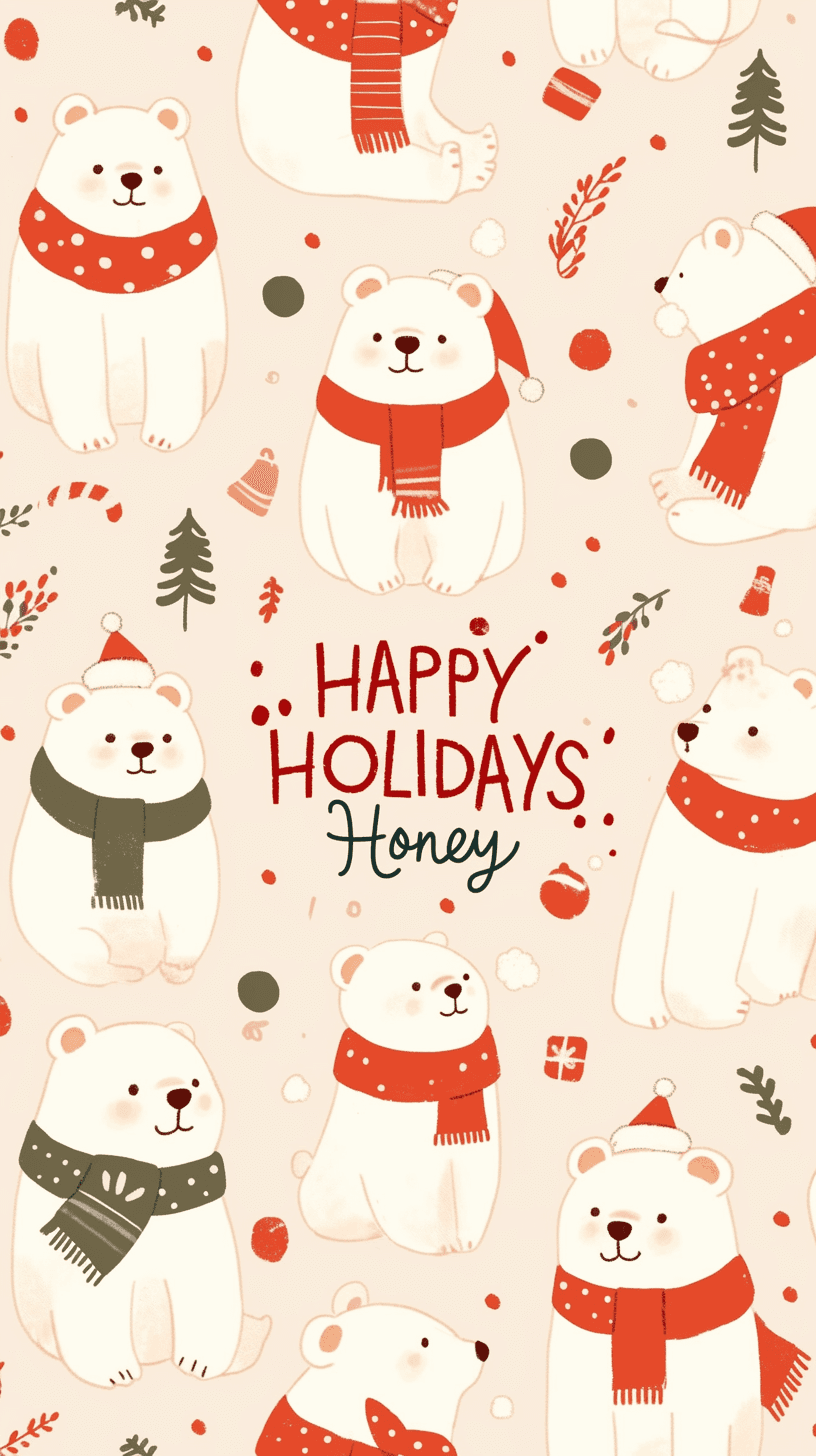 Christmas Bear Collective original repeating artwork