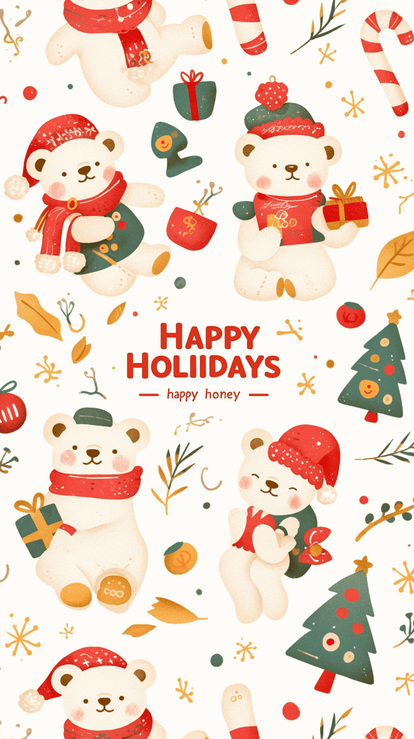 Christmas Bear Festival original repeating artwork