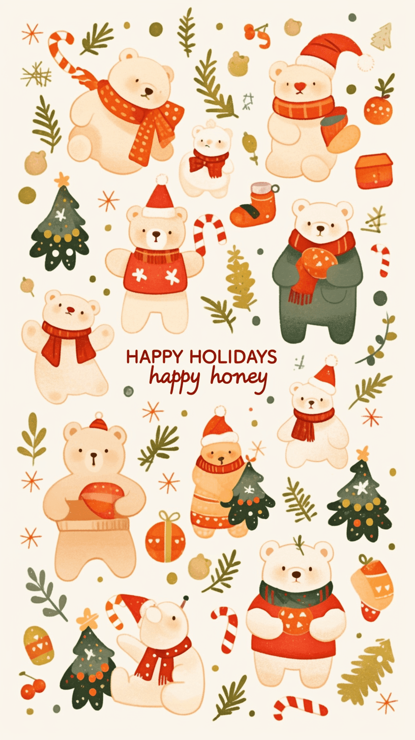 Christmas Bear Carnival original repeating artwork