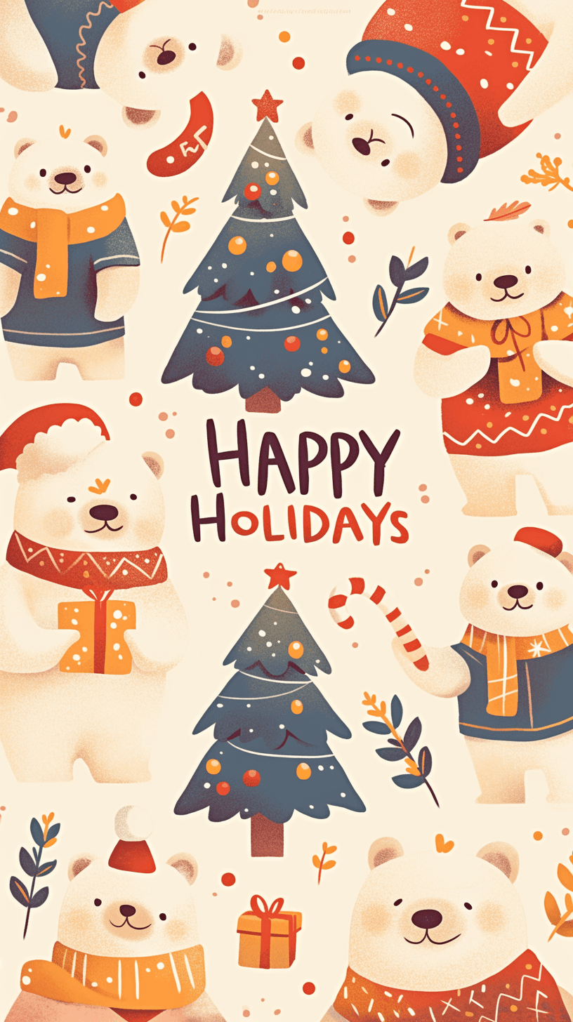 Christmas Bear Pals original repeating artwork