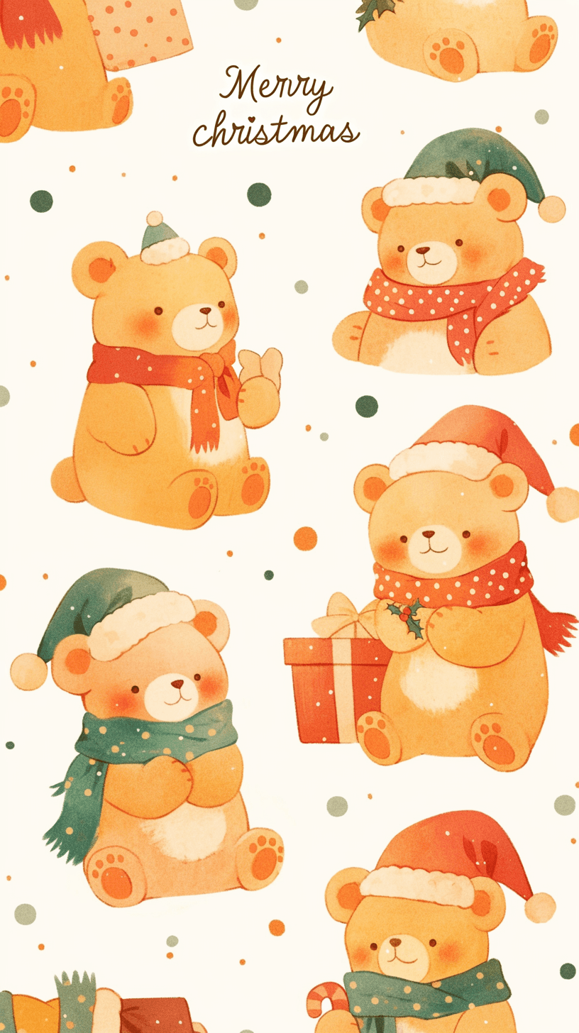Christmas Bear original repeating artwork