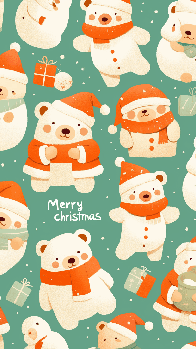 Christmas Bear Fair original repeating artwork