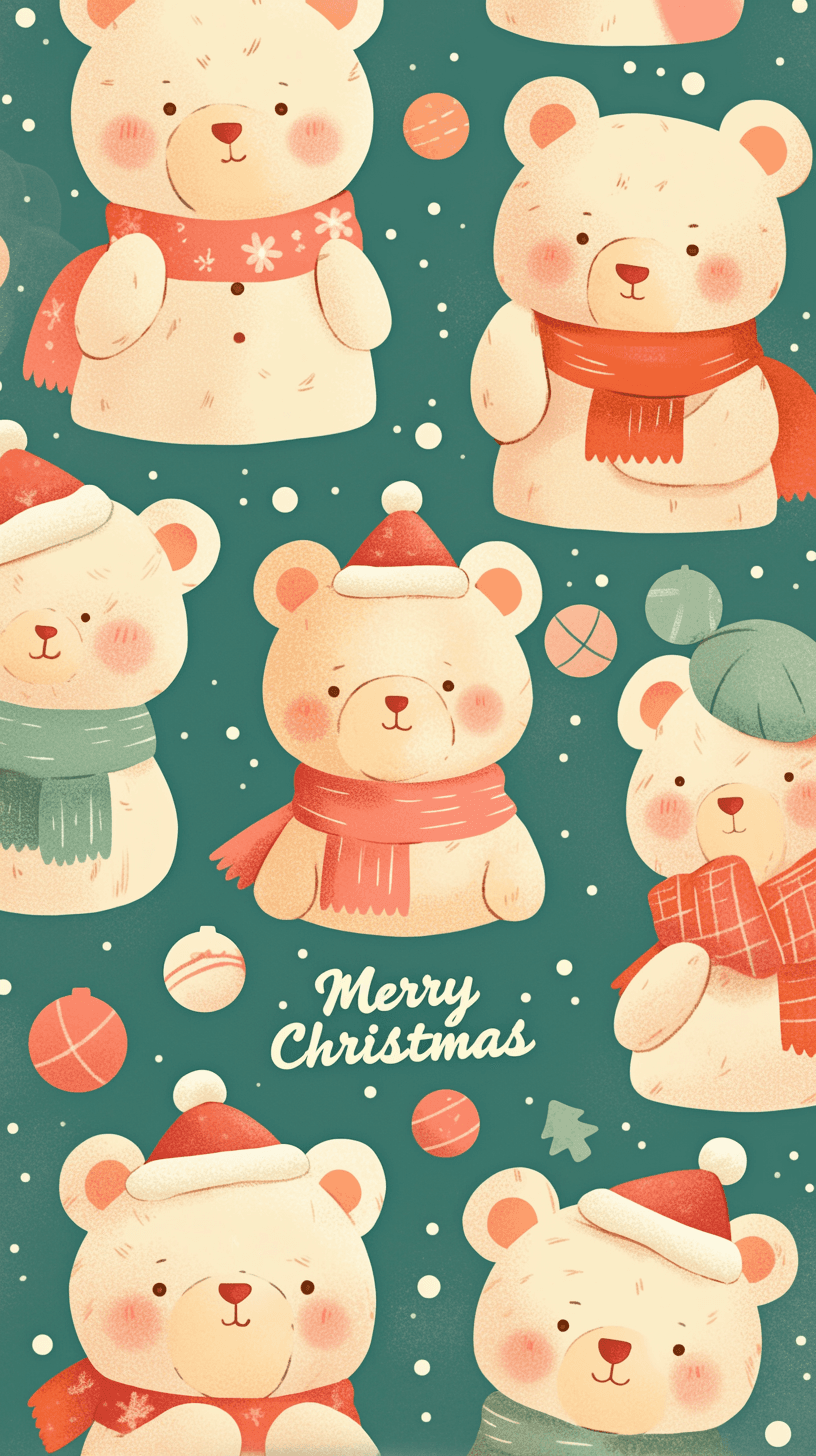 Christmas Bear Session original repeating artwork