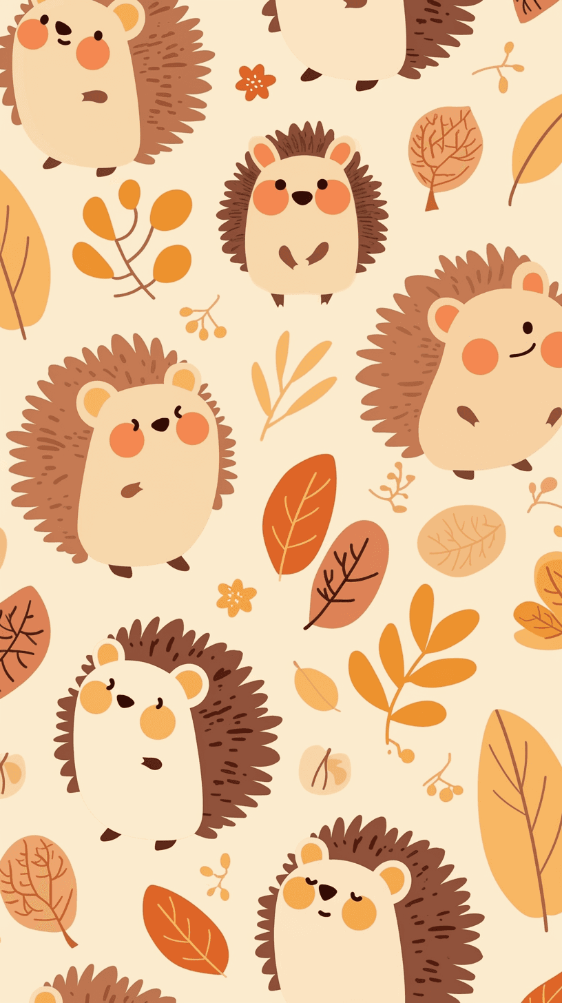 Hedgehog Parade original repeating artwork