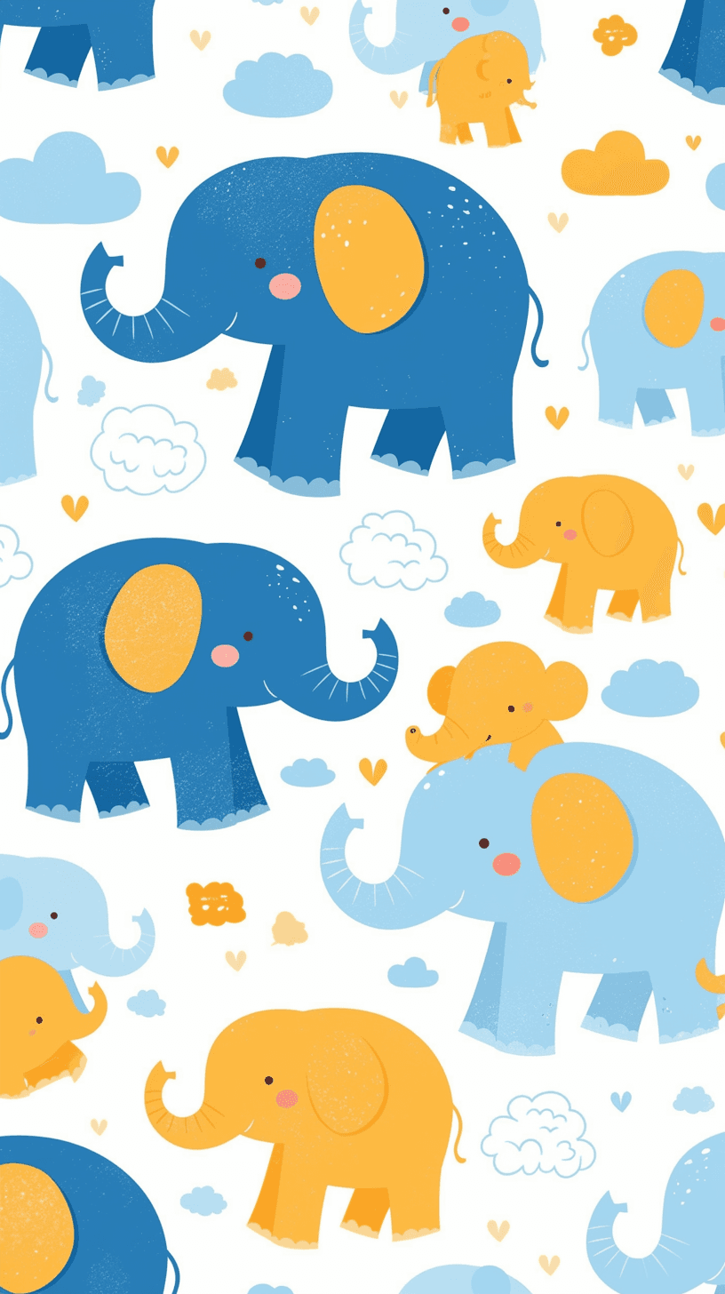 Elephant Amber original repeating artwork