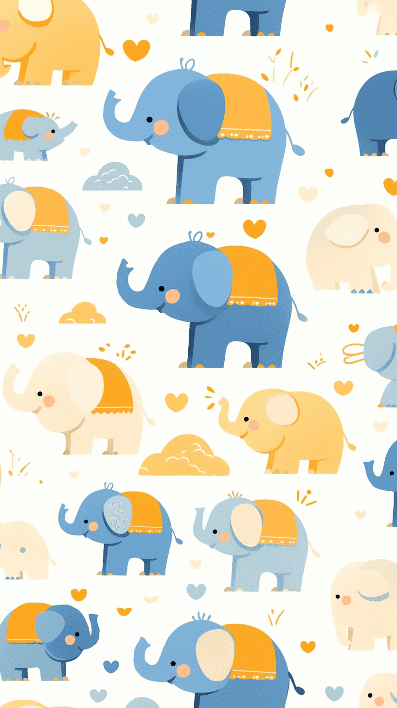 Elephant Flow original repeating artwork