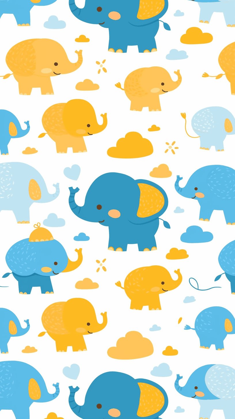 Elephant Grow original repeating artwork