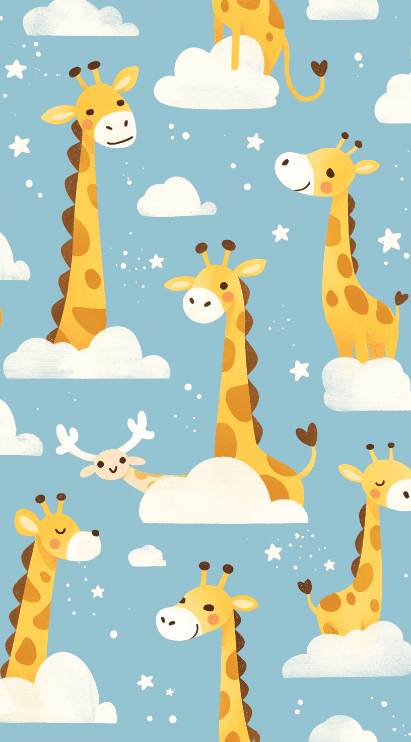 Giraffe Buzz original repeating artwork