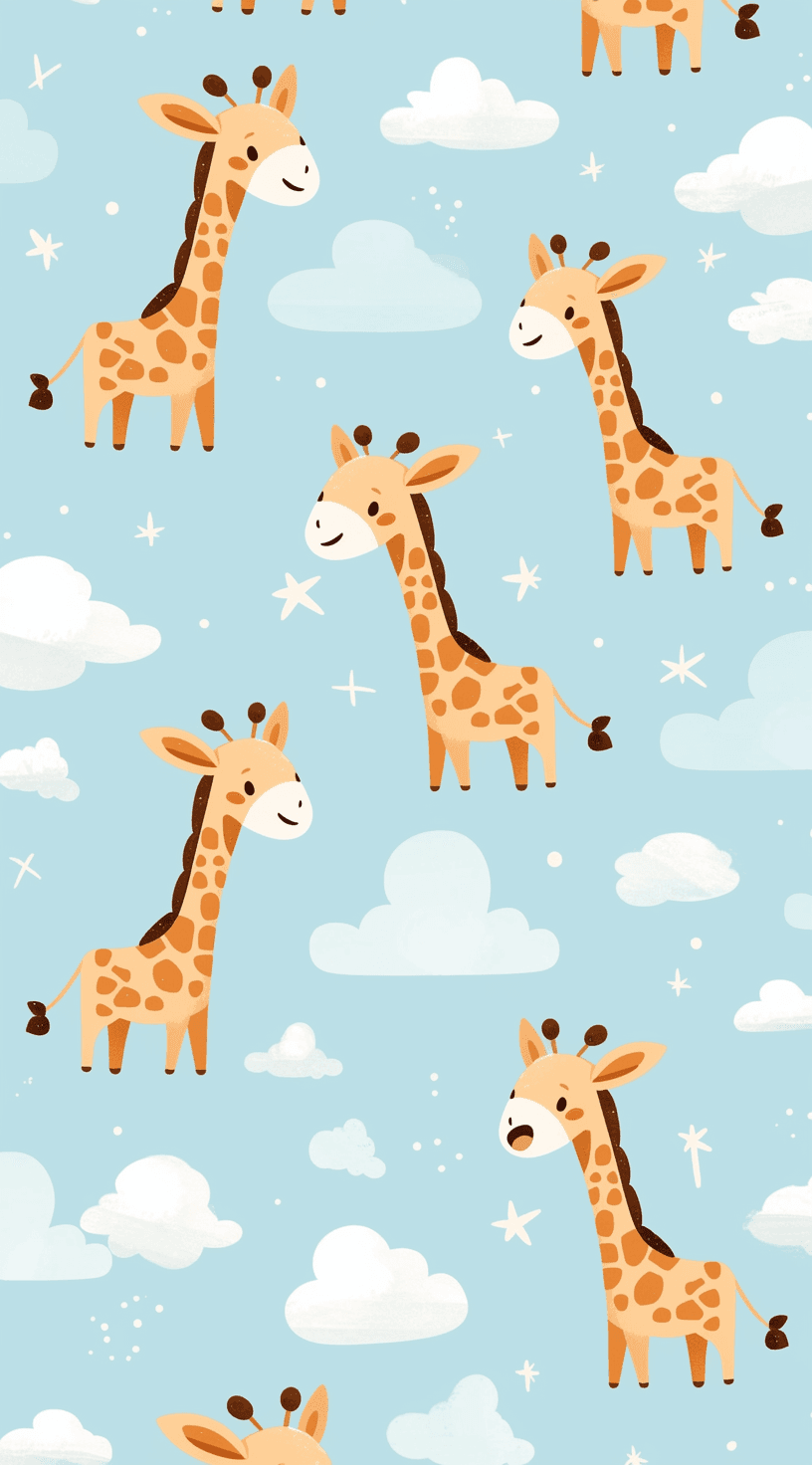 Giraffe Snap original repeating artwork