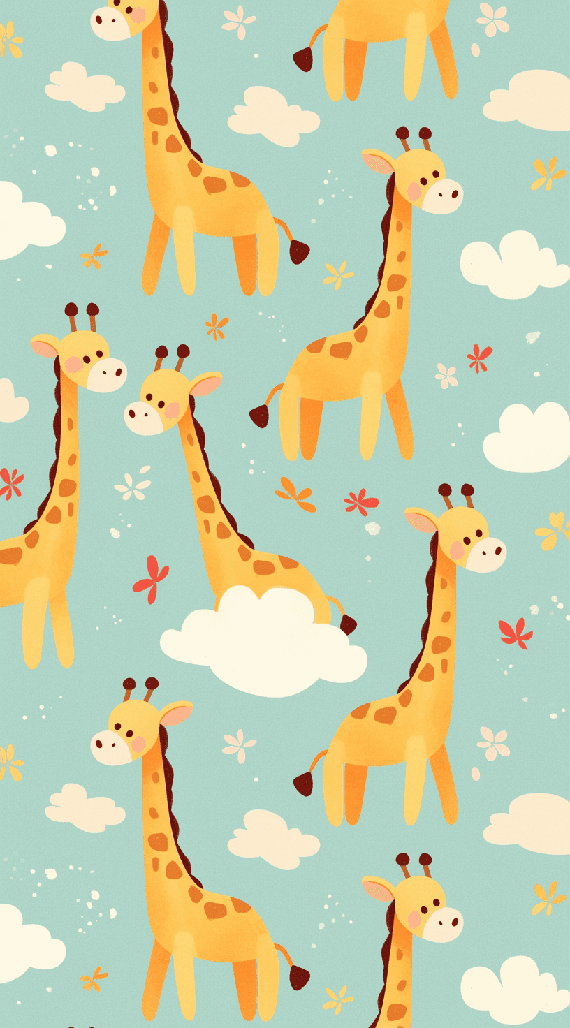Giraffe Zoom original repeating artwork