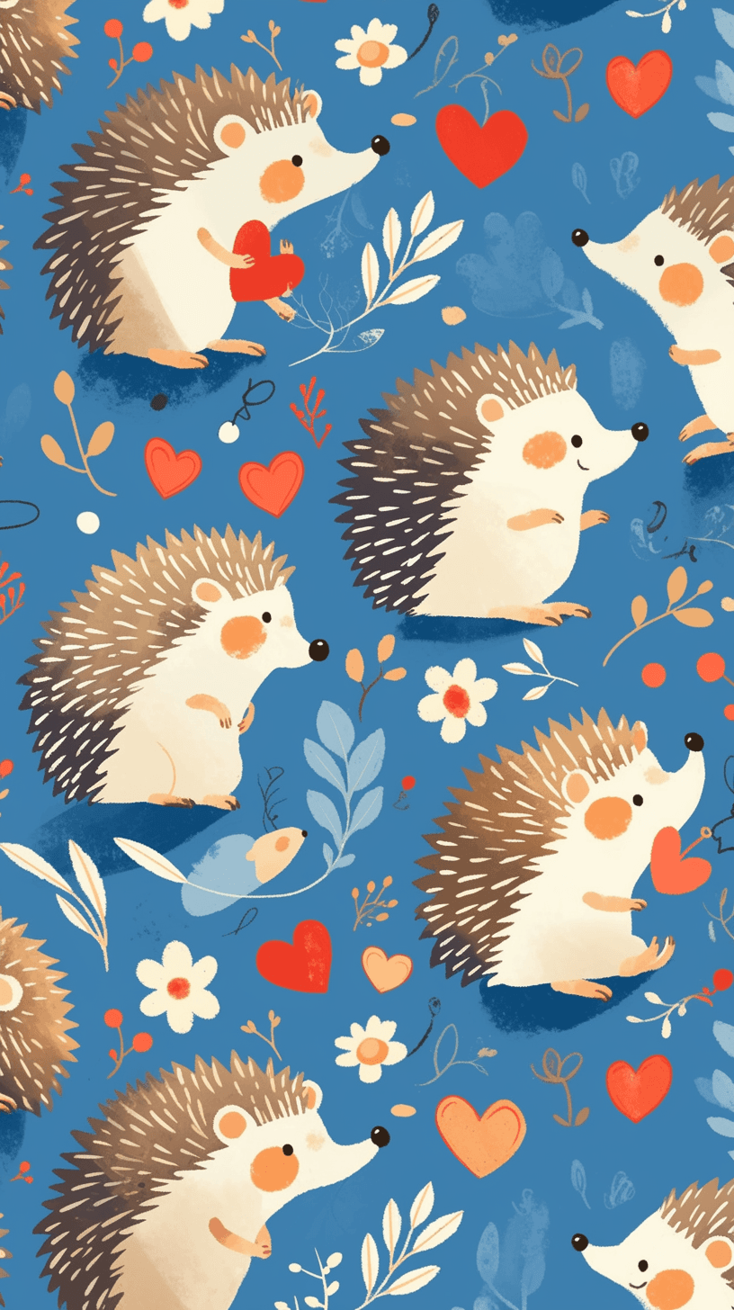 Hedgehog Rhythm original repeating artwork