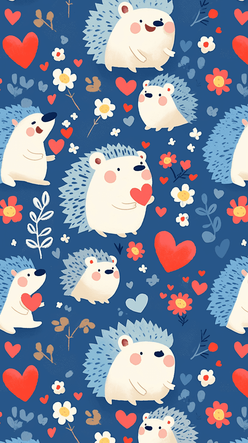 Hedgehog Fair original repeating artwork