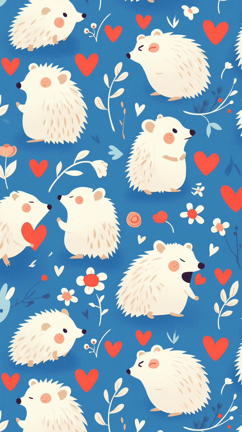 Hedgehog Party original repeating artwork