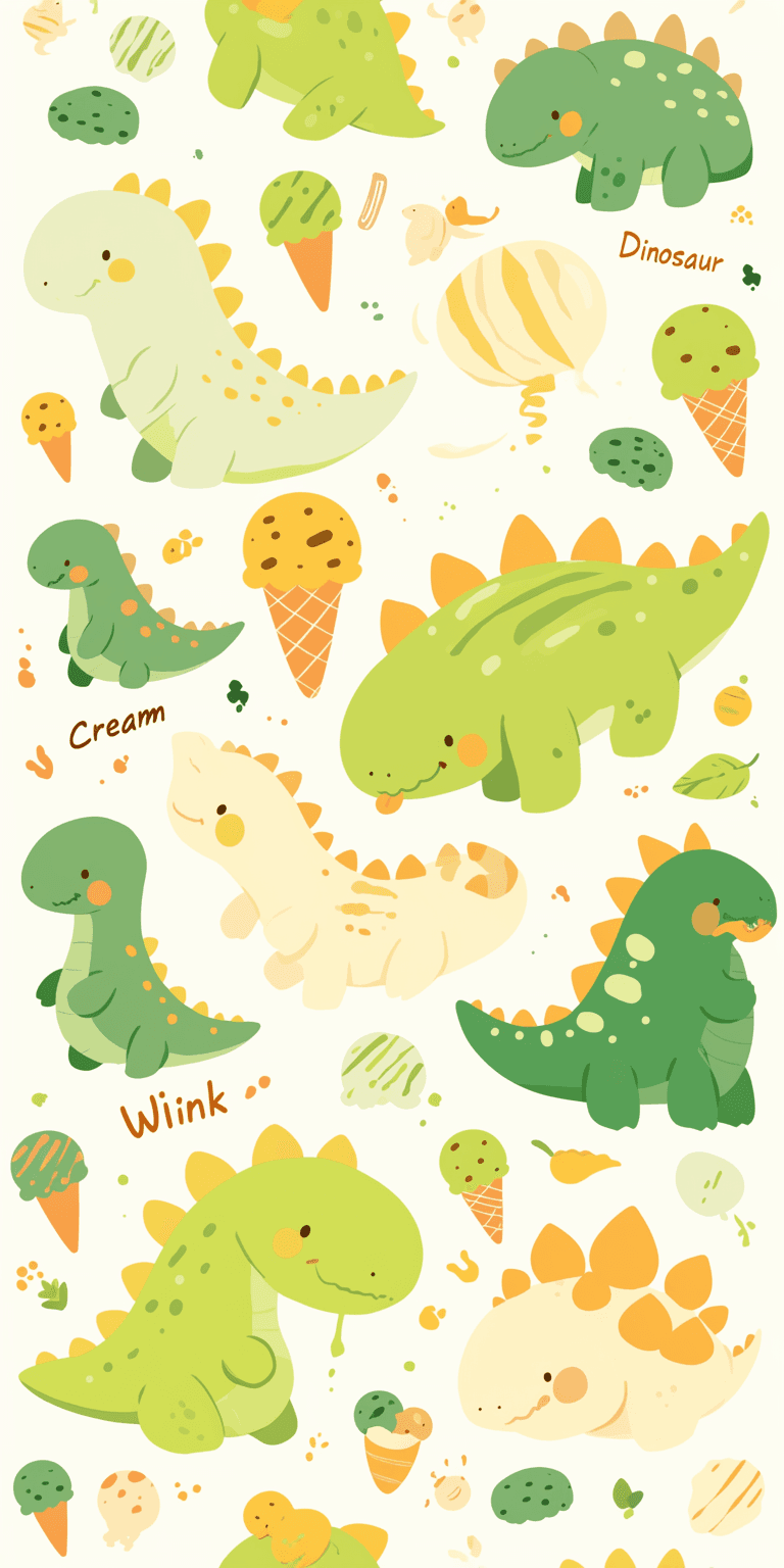 Dinosaur Flip original repeating artwork