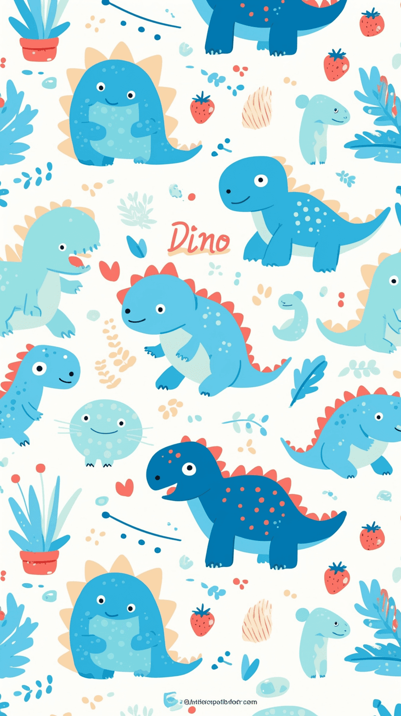 Dinosaur Dusk original repeating artwork