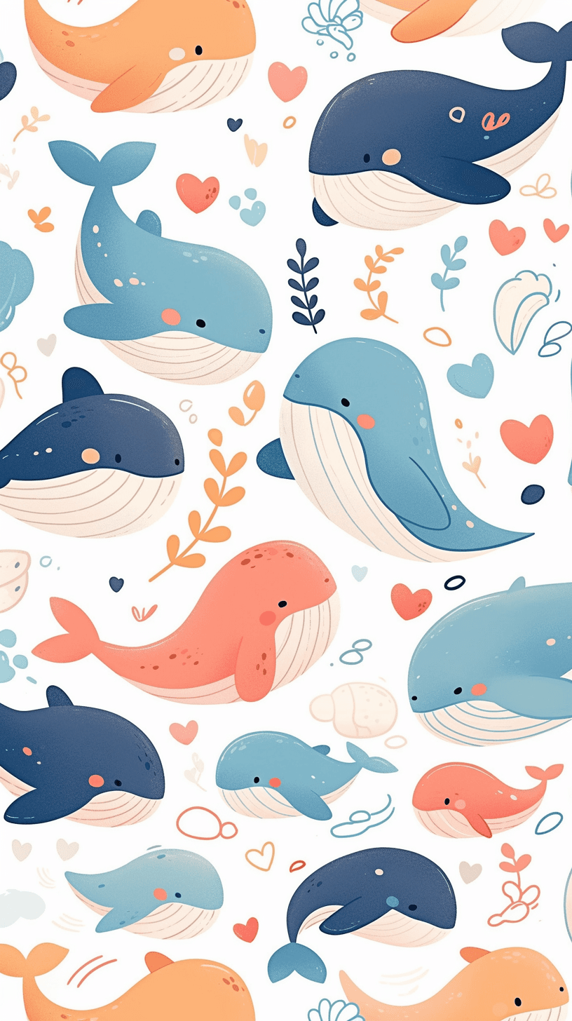 Whale Slide original repeating artwork