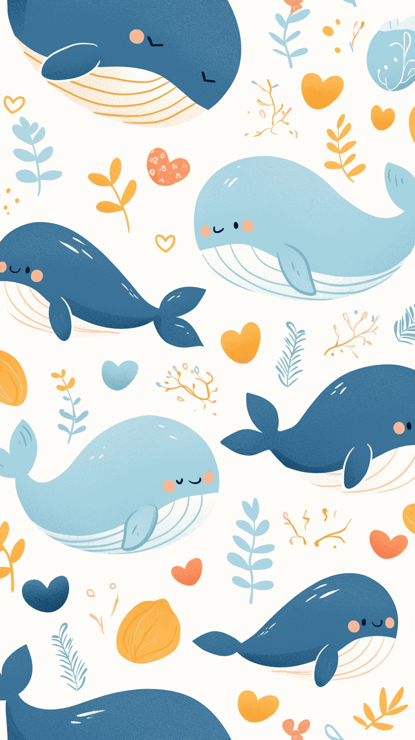 Whale Bounce original repeating artwork