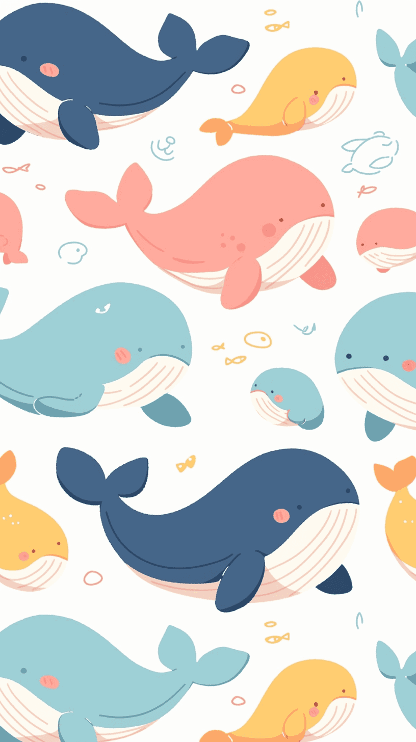 Whale Carnival original repeating artwork
