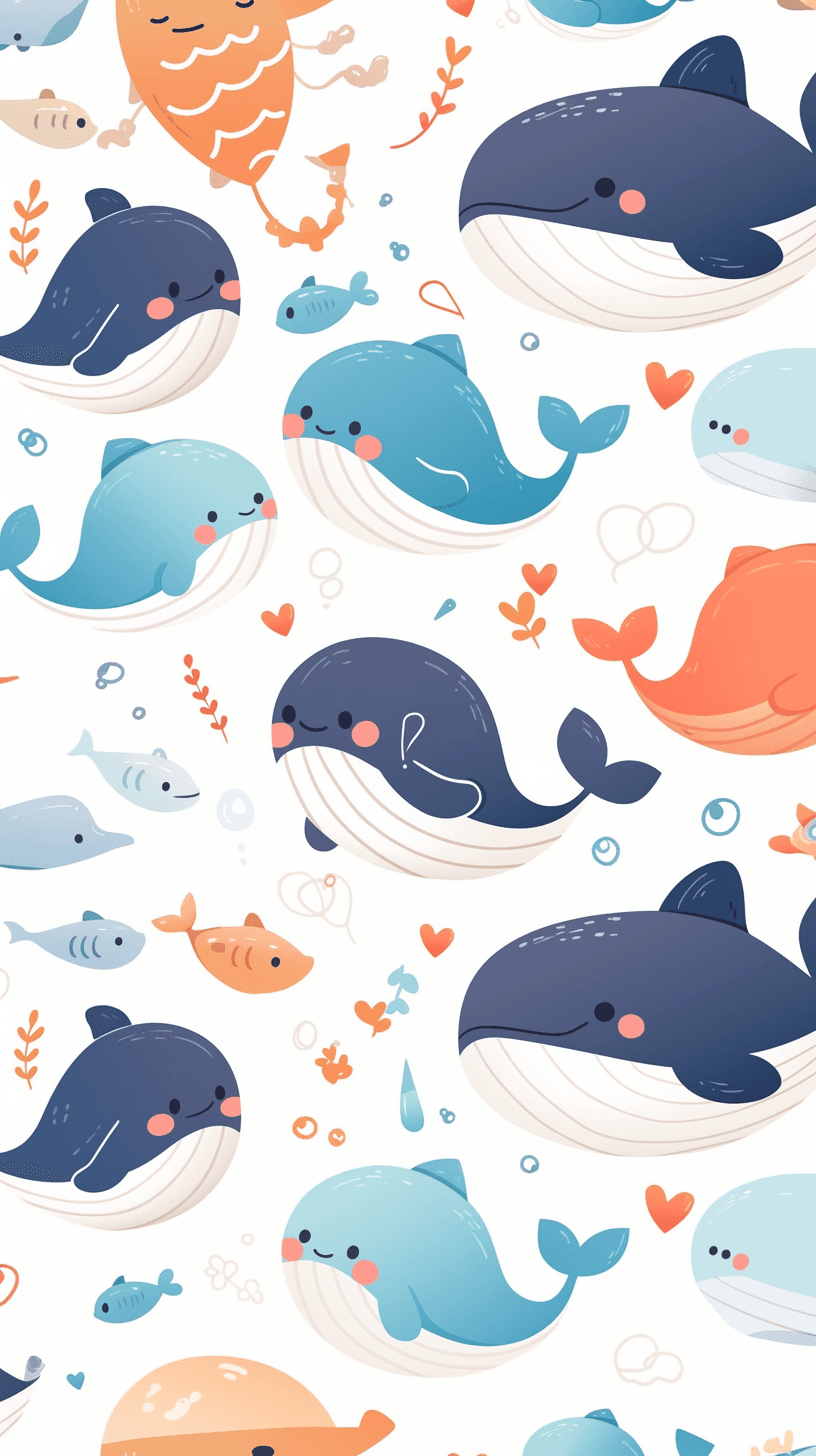 Whale Loop original repeating artwork
