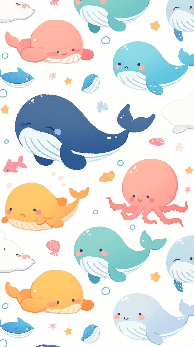 Whale Flip original repeating artwork
