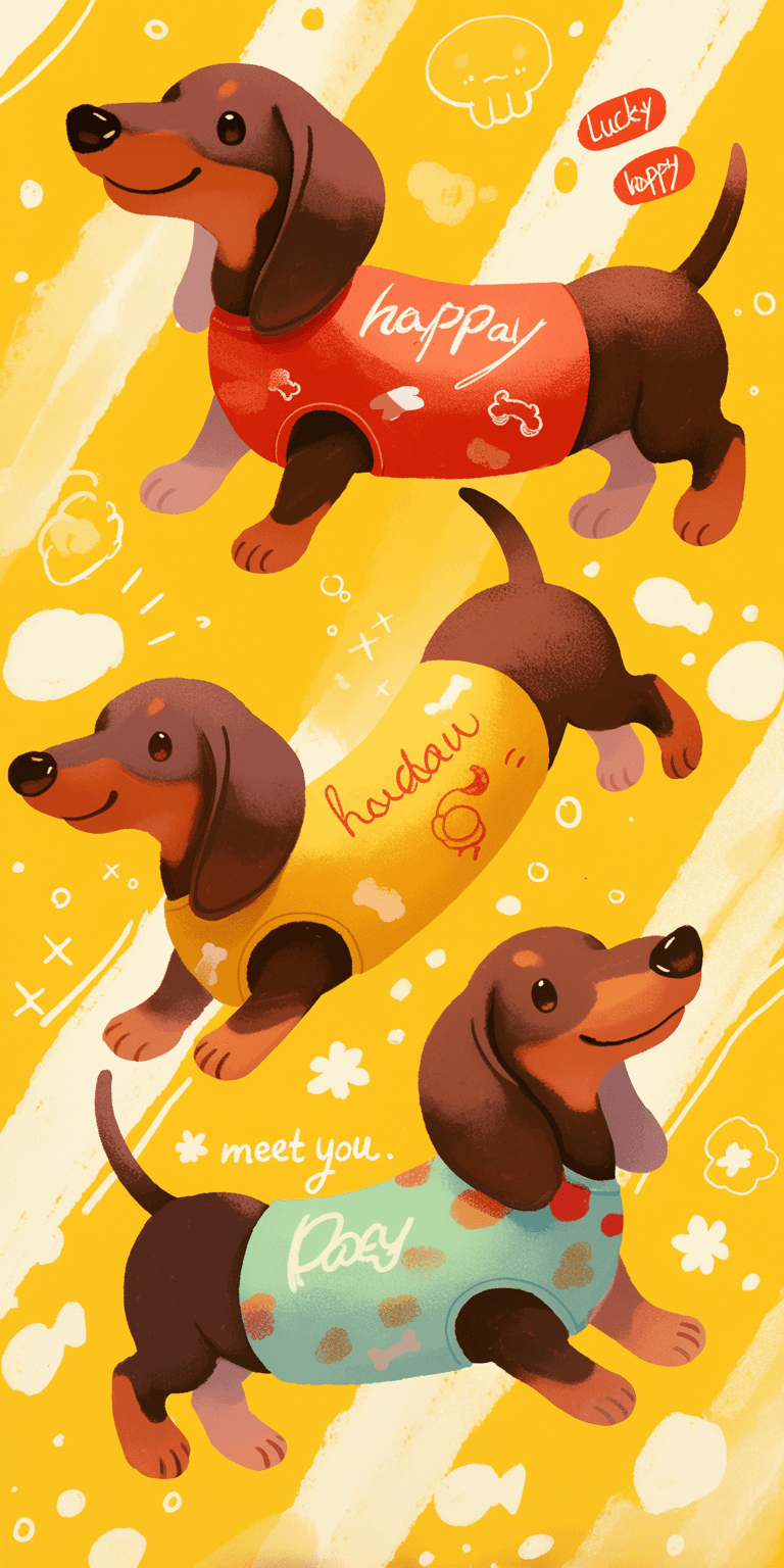 Puppy Duo original repeating artwork