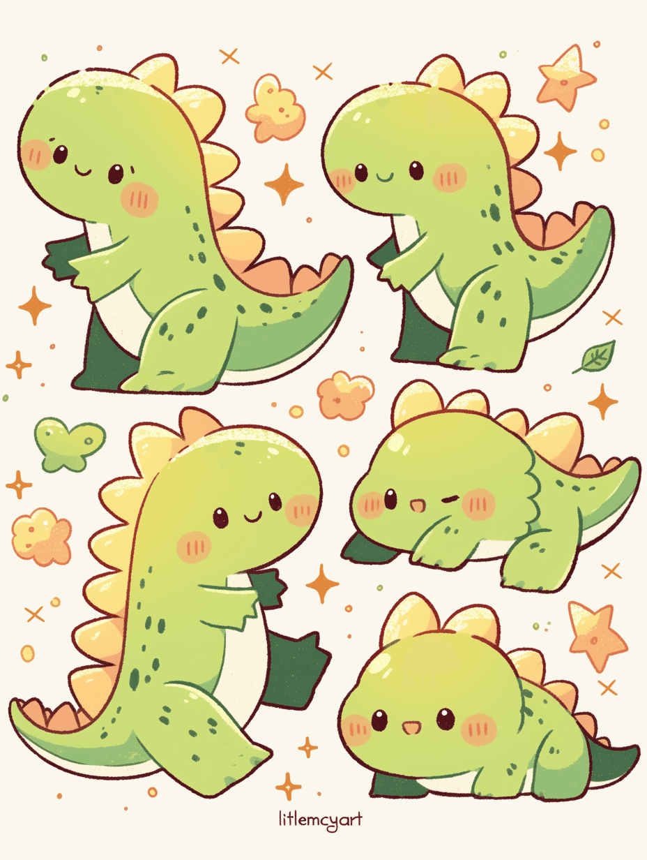 Cute Dinosaur 004 original repeating artwork