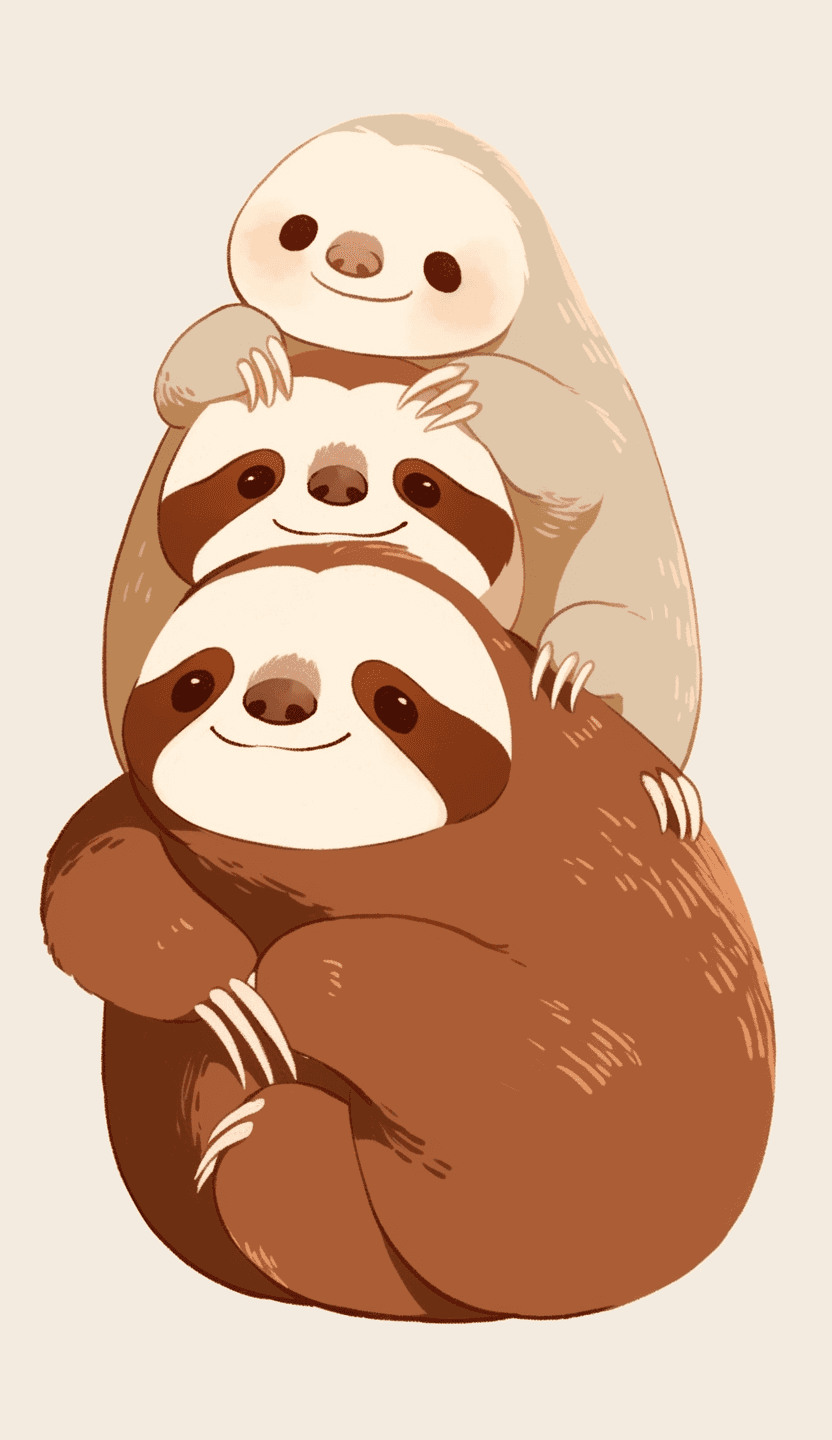 Sloth Squad original repeating artwork