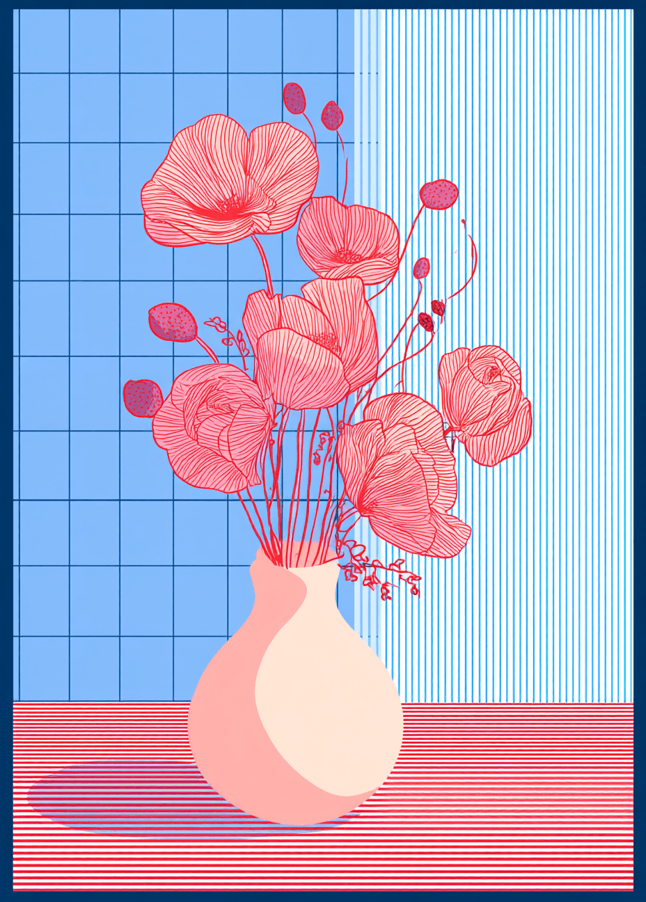 Vase Burst original repeating artwork