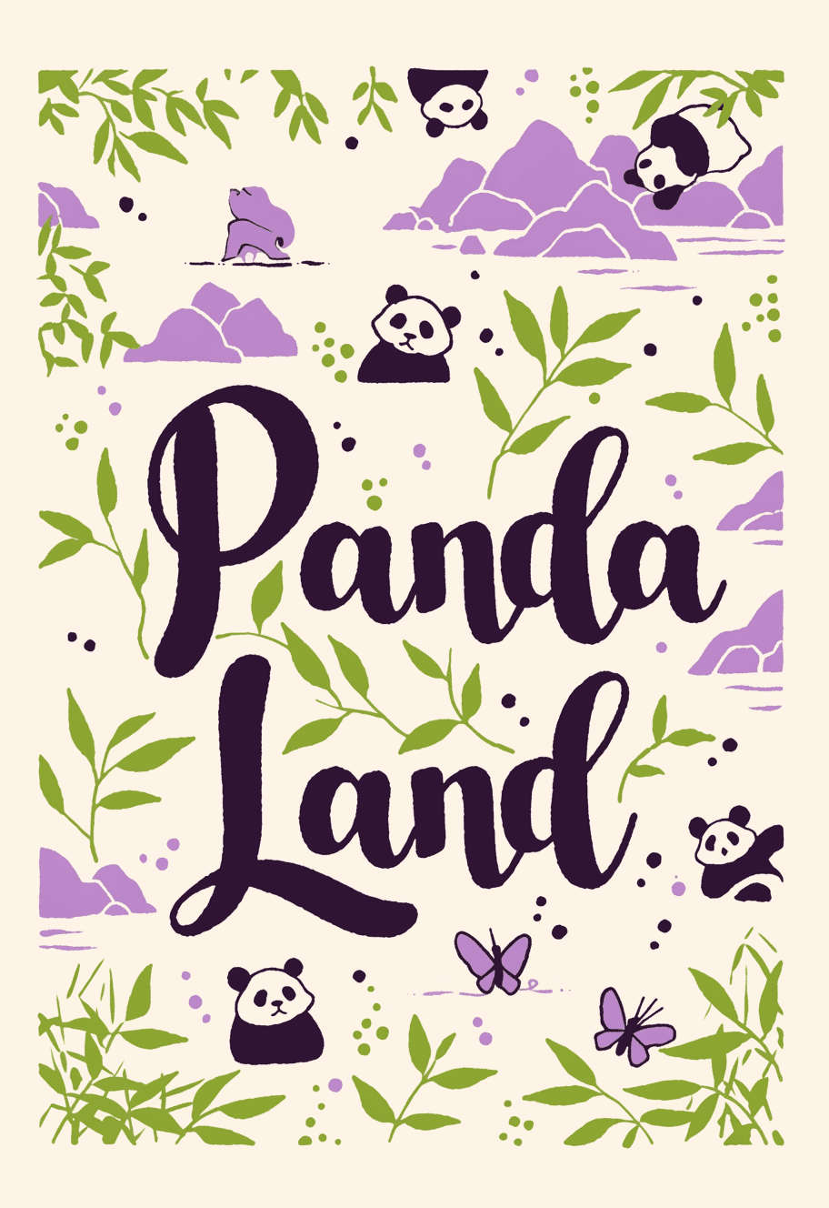 Panda Party original repeating artwork
