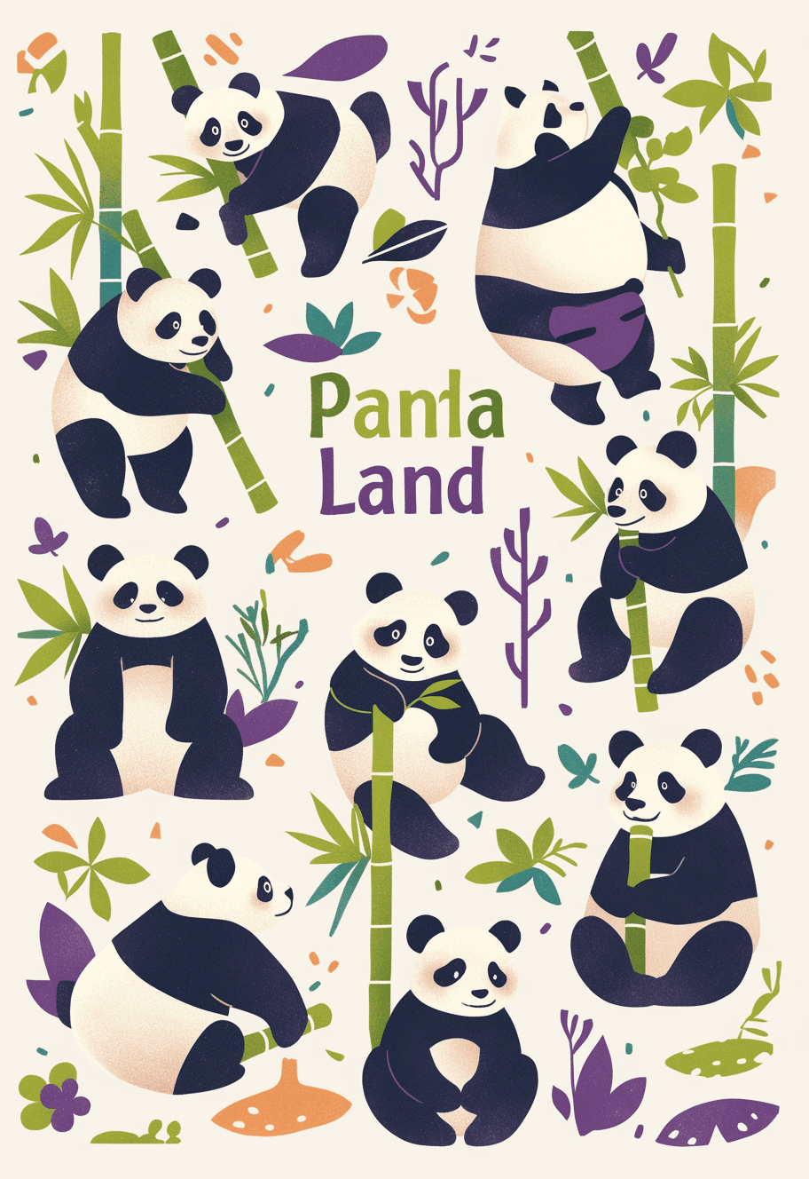 Panda Bop original repeating artwork
