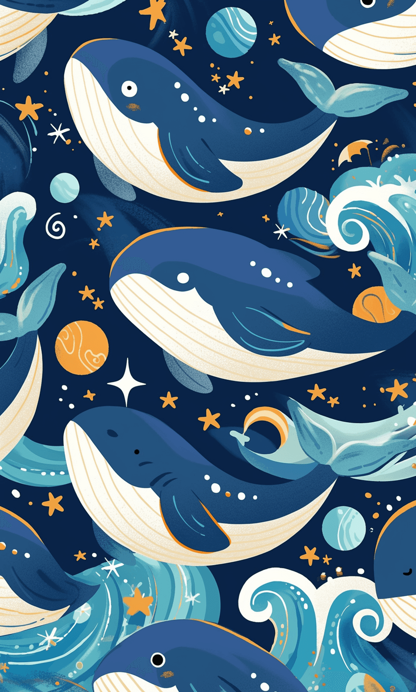 Whale 011 original repeating artwork