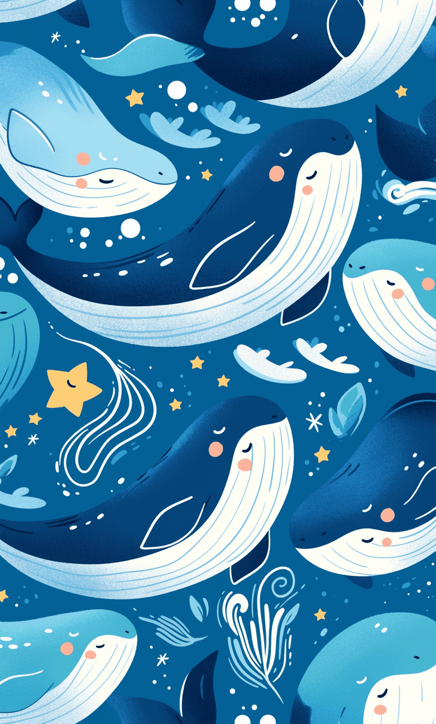 Whale Gang original repeating artwork