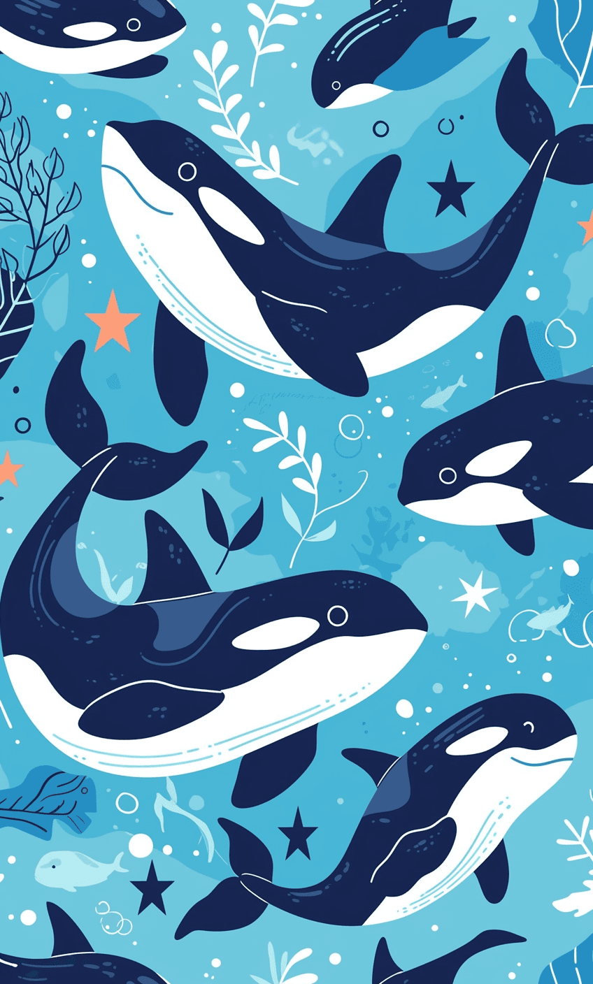 Whale Echo original repeating artwork