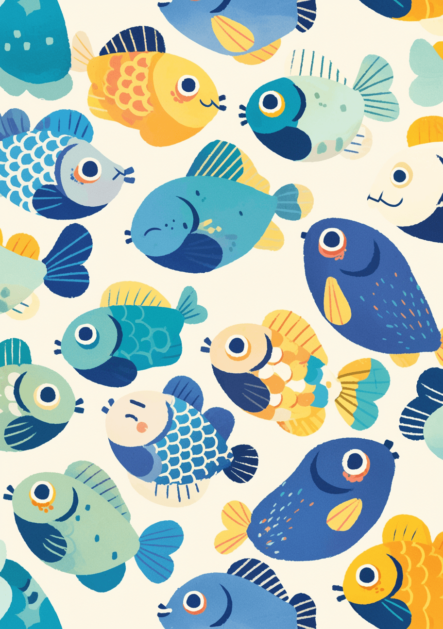 Fish Sprint original repeating artwork