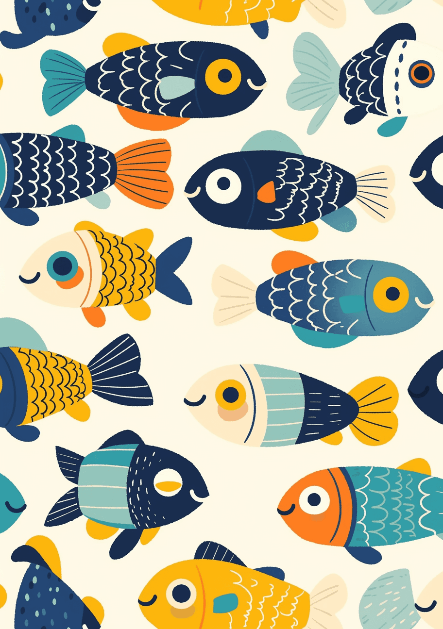 Fish Pastel original repeating artwork