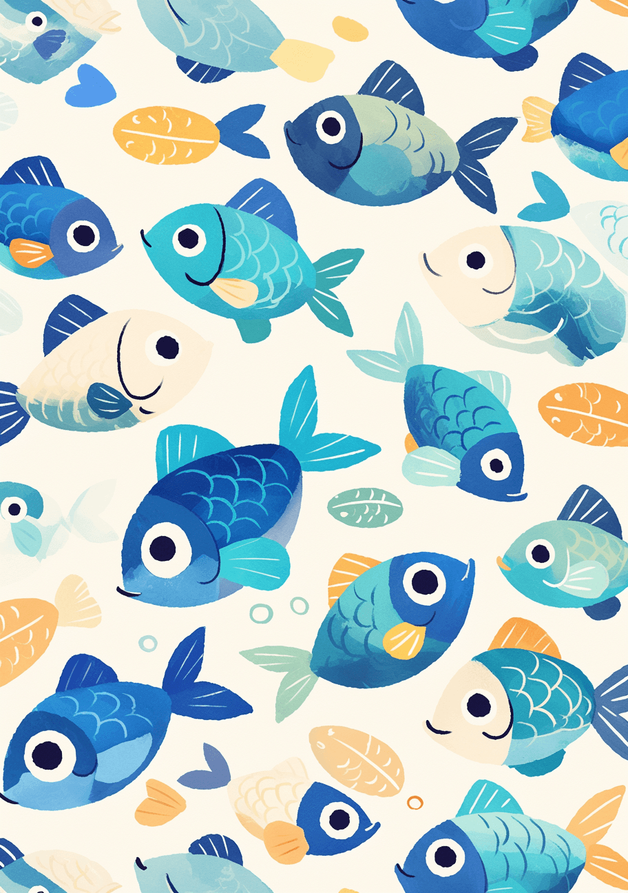 Fish Rush original repeating artwork