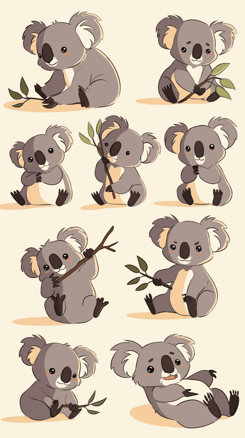 Koala Tribe original repeating artwork