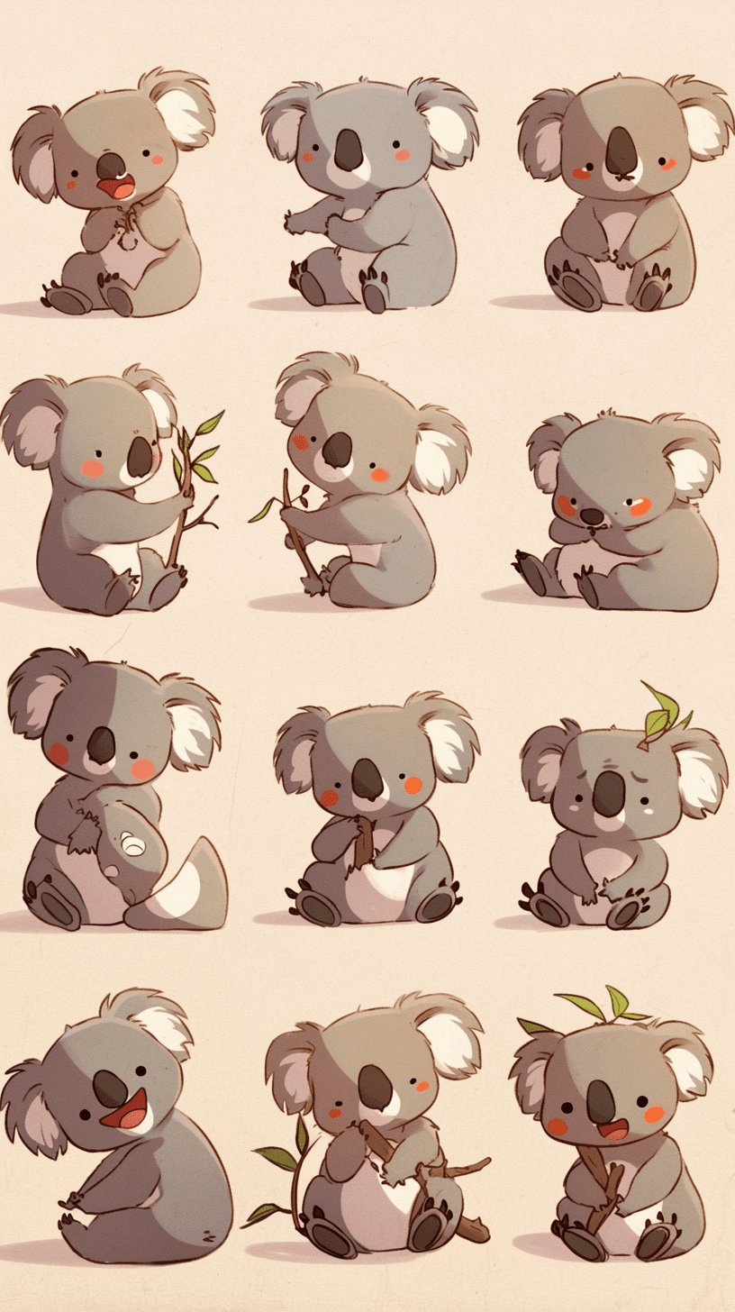 Koala Picnic original repeating artwork