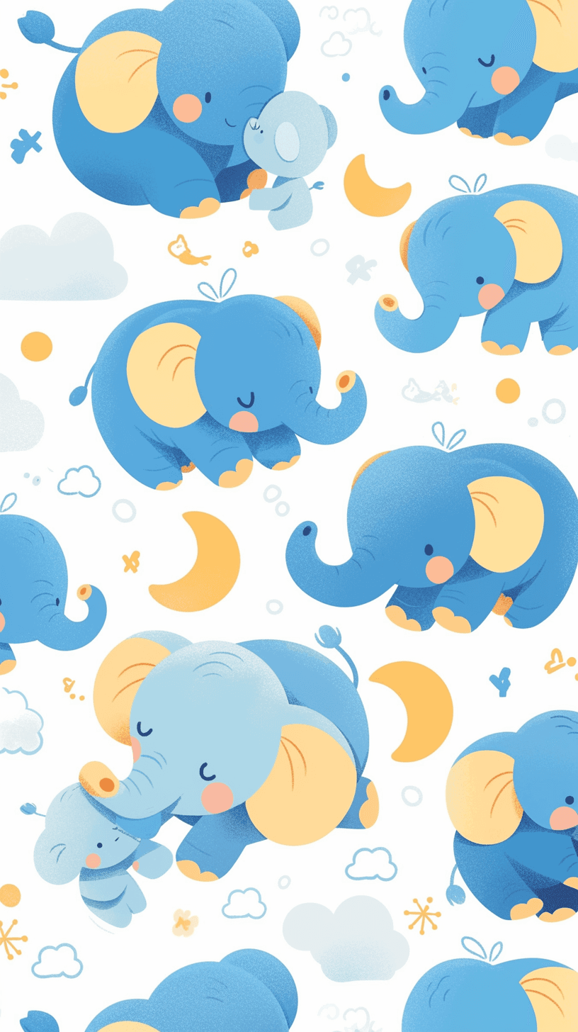 Elephant Silver original repeating artwork