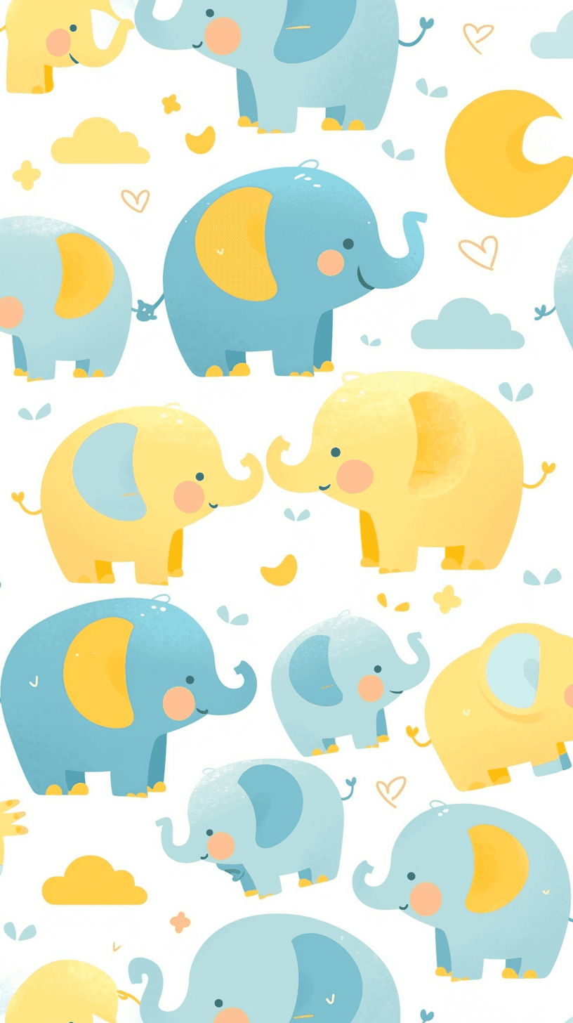 Elephant Gleam original repeating artwork