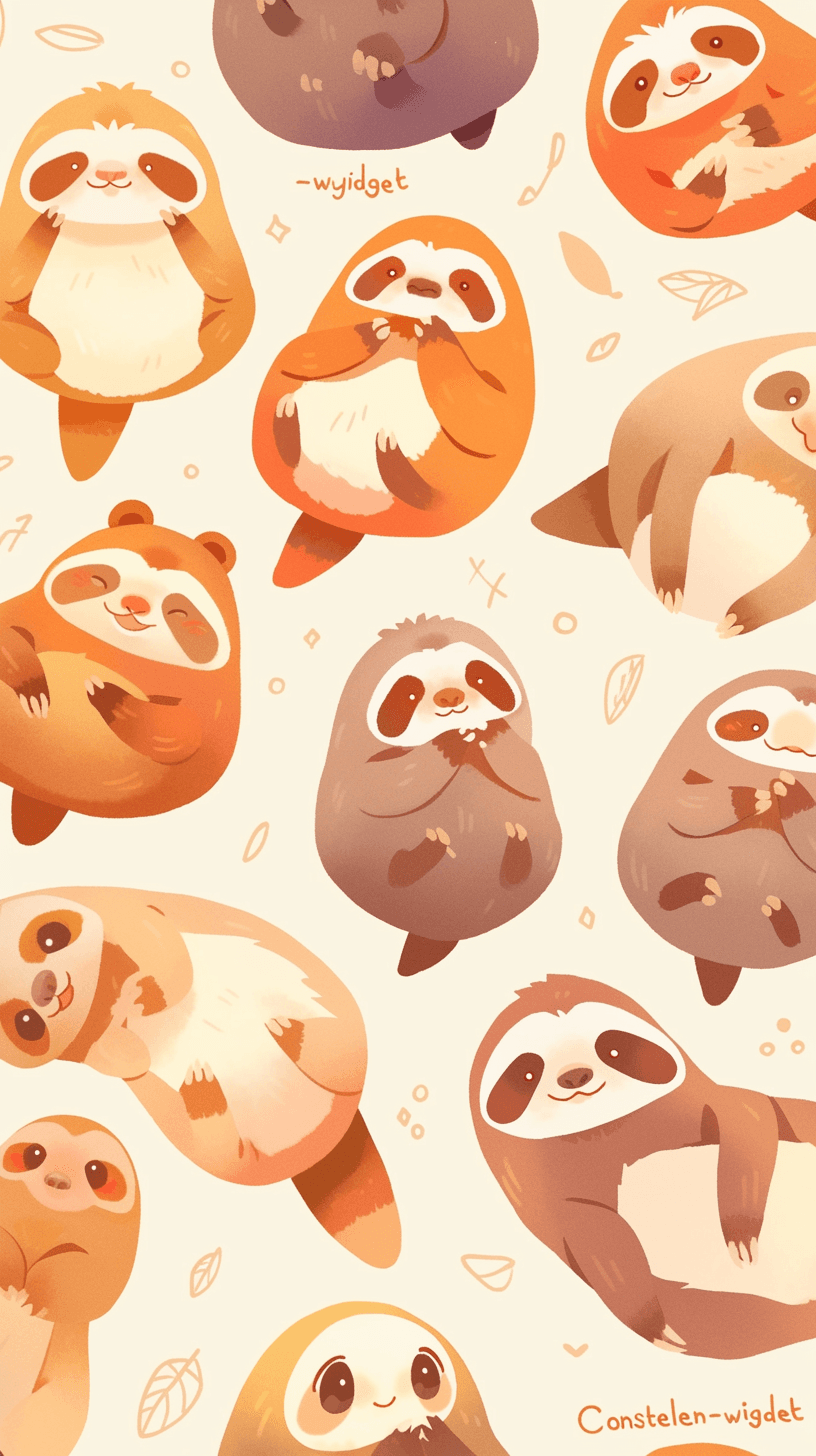 Sloth Party original repeating artwork