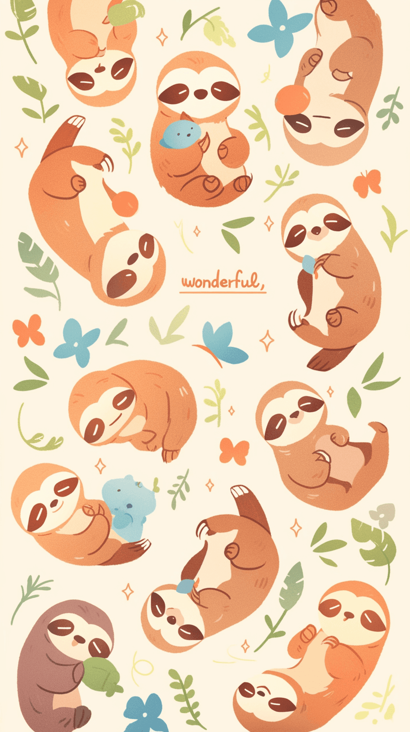 Sloth Mono original repeating artwork