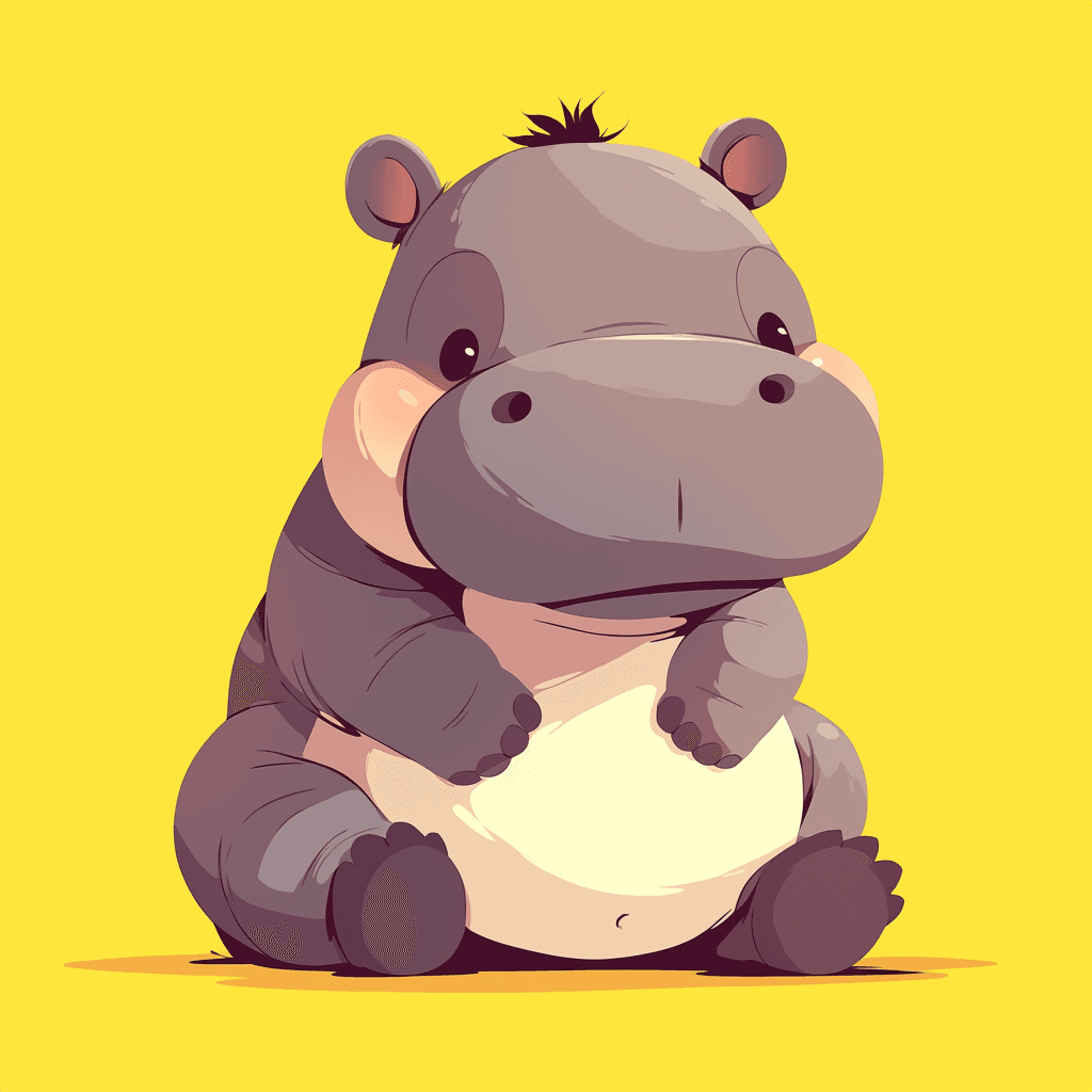 Hippo original repeating artwork
