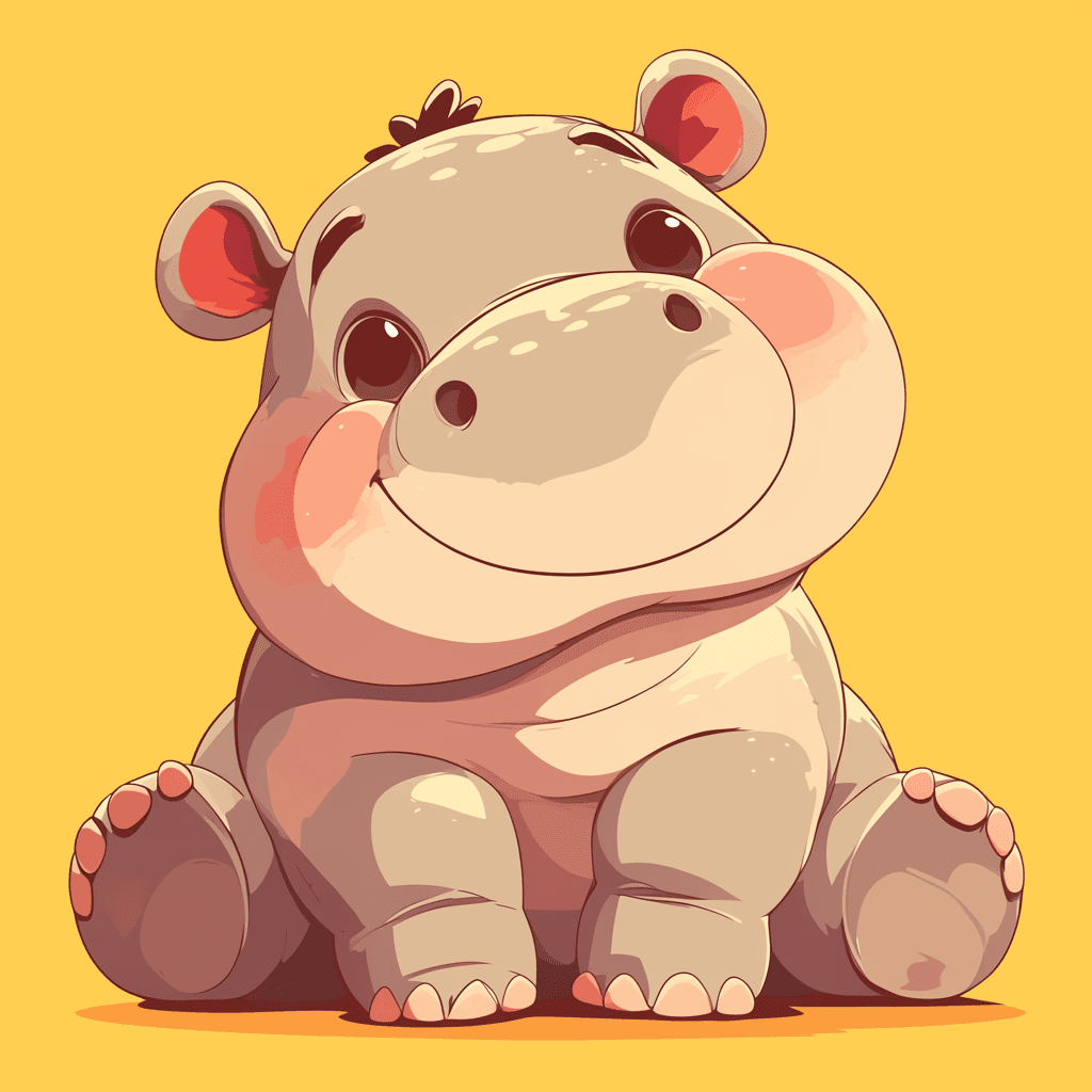 Hippo Pals original repeating artwork