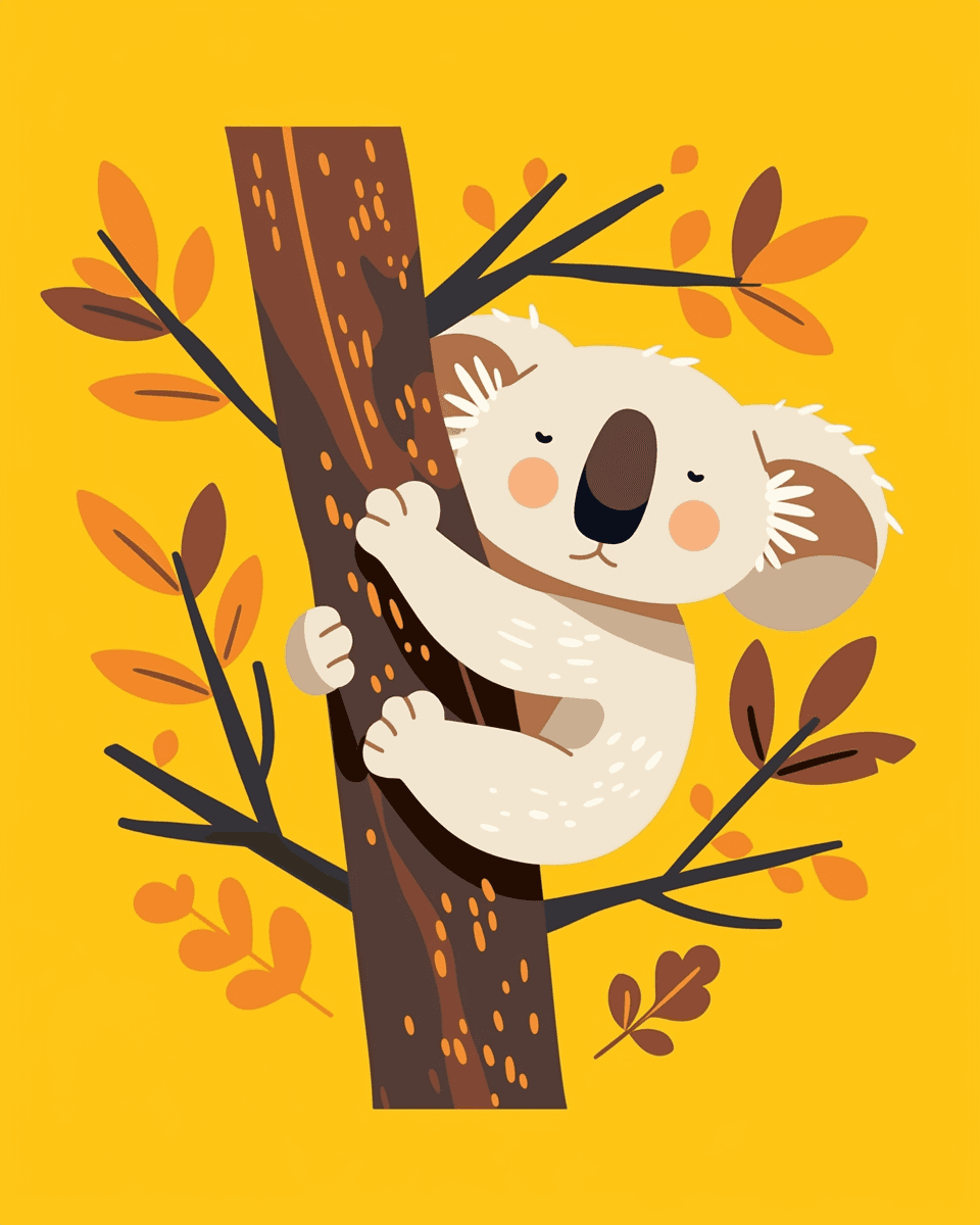 Koala Pastel original repeating artwork
