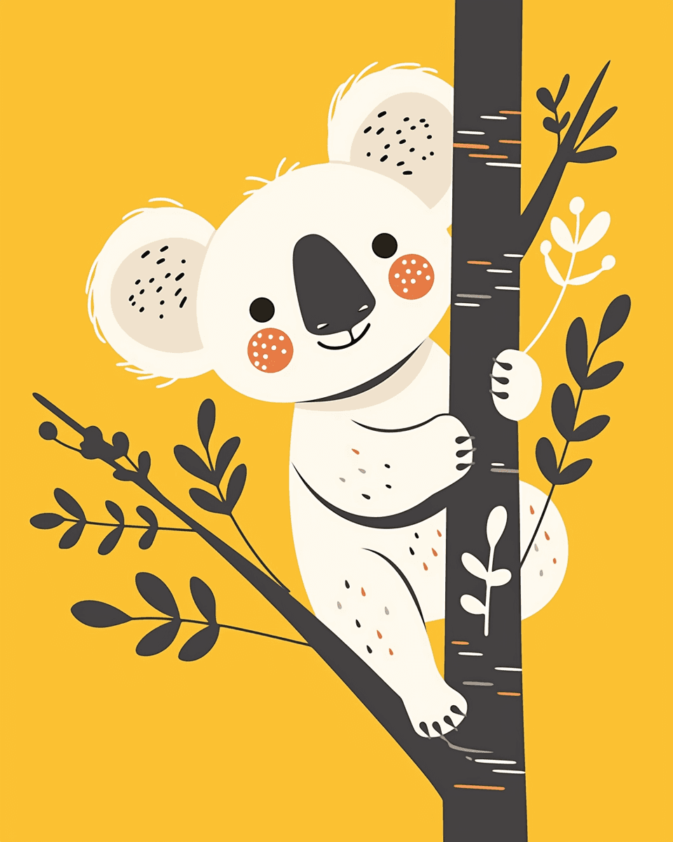 Koala Neon original repeating artwork