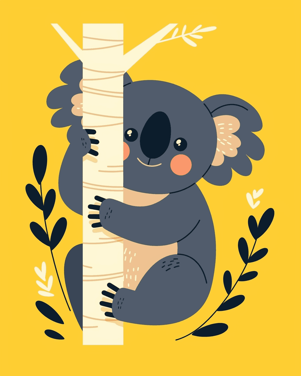 Koala Zip original repeating artwork